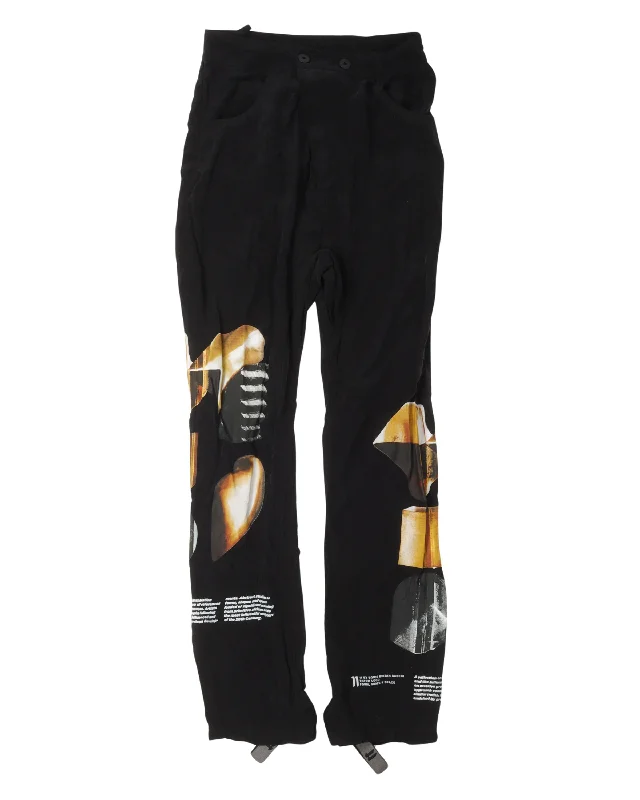 11 by BBS Graphic Pants Trendy Palazzo Pants