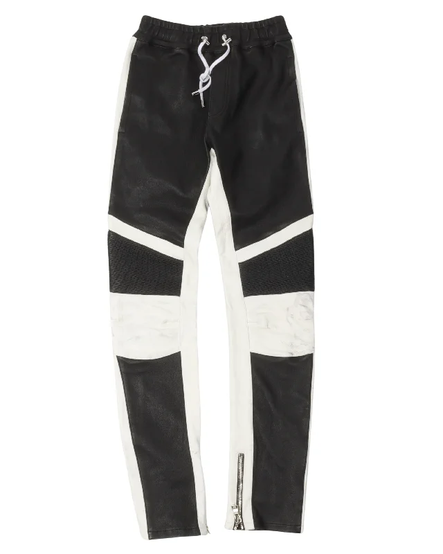 Leather Biker Pants High-Waist Trousers