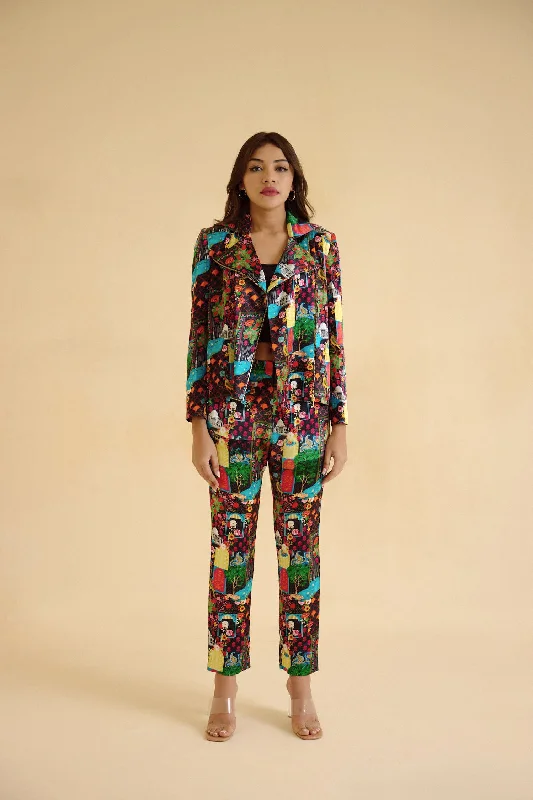 My India Print Pants Soft Stretch Pants