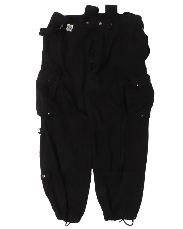 Modified Over-Dyed Swiss Alpenflage Cargo Pants Comfortable Wide-Leg Pants