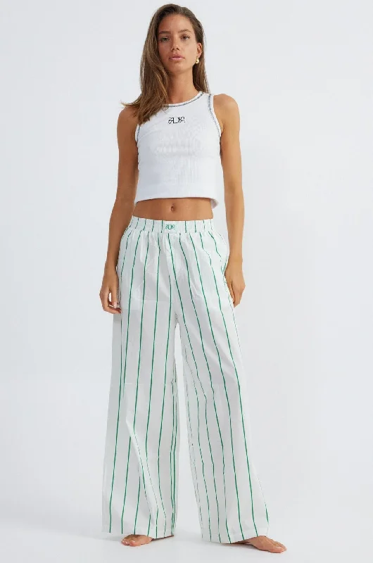 WREN STRIPE PANTS Trendy High-Waist Trousers