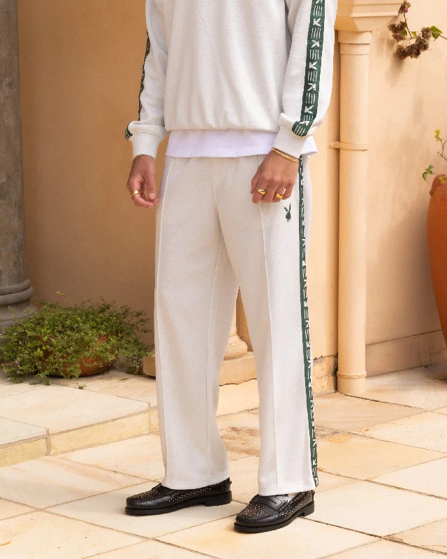 Playboy By Culture Kings Pleasure Track Pants Stone/Green Stylish Paperbag Waist Pants