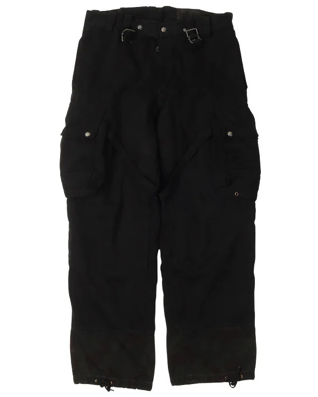 Modified Over-dyed Swiss Alpenflage Cargo Pants Chic Wool Trousers