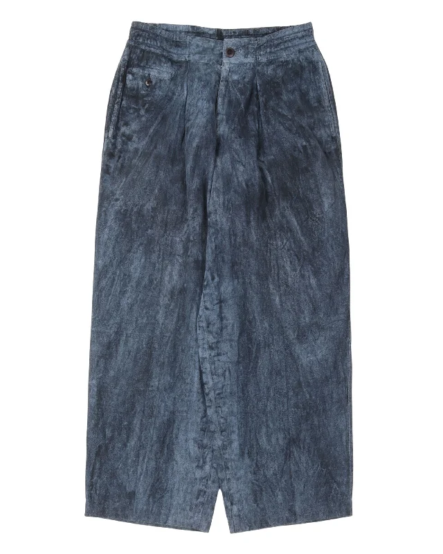 Acid Wash Easy Pants Comfy Cargo Trousers