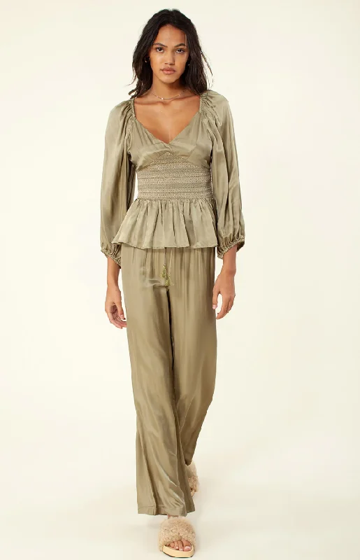 Faena Solid Silk Pant Soft Stretch Leggings