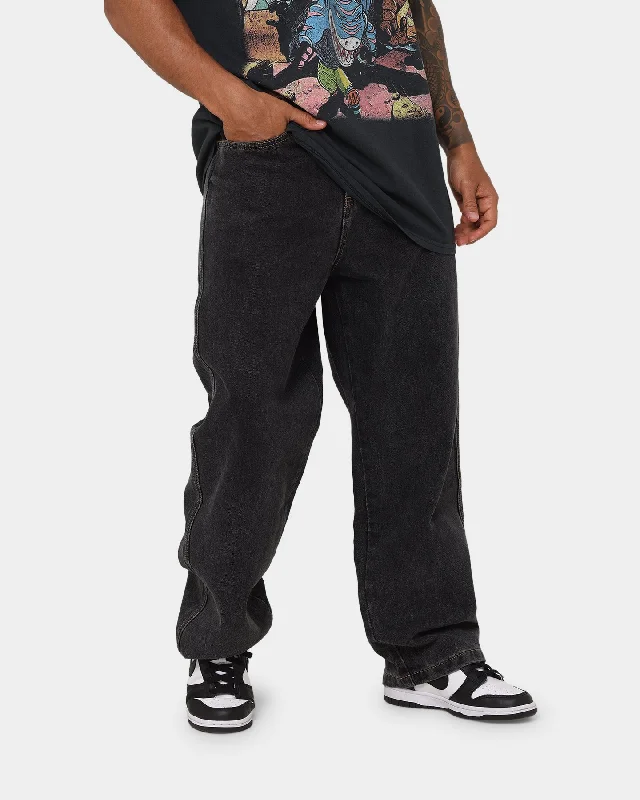 X-Large Bull Denim 91 Pants Washed Black Relaxed Casual Leggings