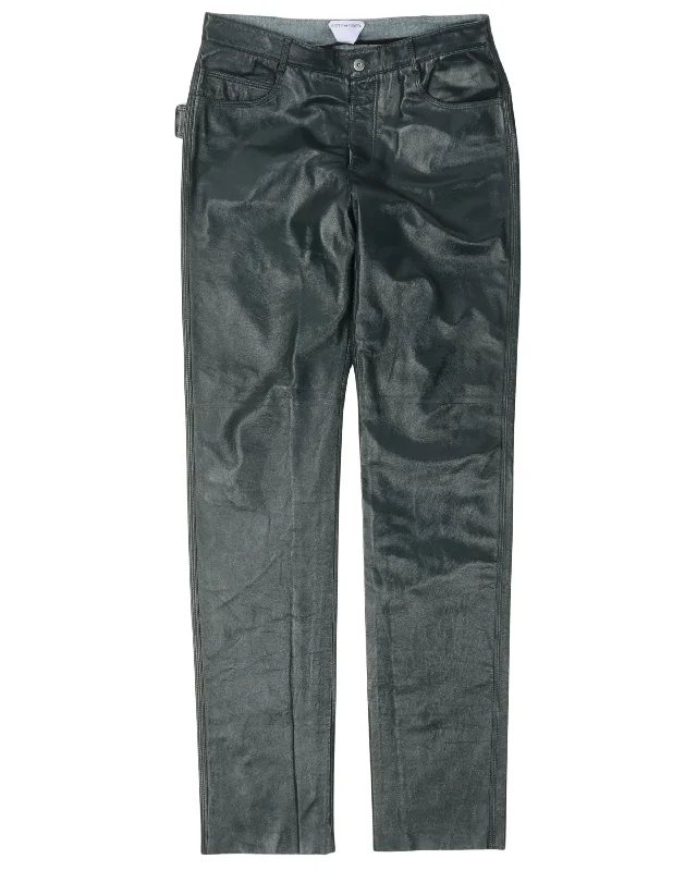Lambskin Leather Pants Chic Black Leggings