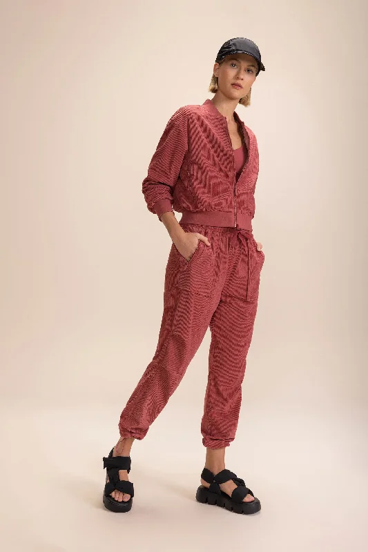 Velvety Pants Relaxed High-Waist Trousers