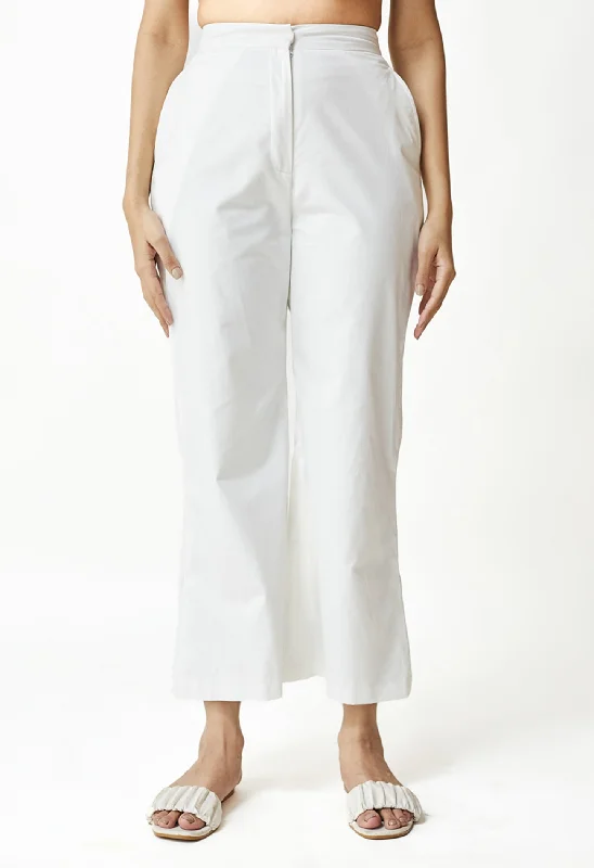 White Flared Pant Lightweight Jogger Pants