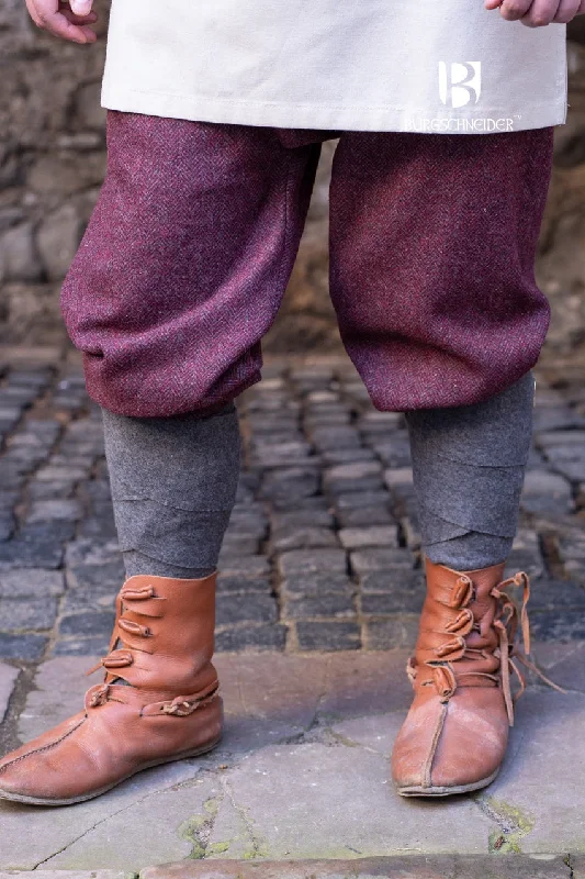 Rus Pants Ivar Herringbone Burgundy/Grey Casual Yoga Pants
