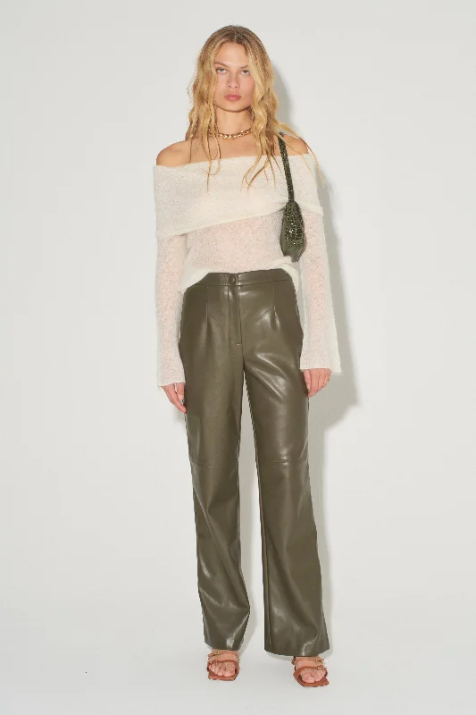 Madden Wide Leg Leather Pant High-Waist Jogger Pants