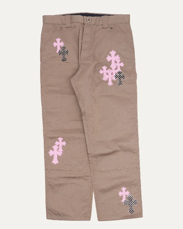 Cross Patch Double Knee Carpenter Pants Cozy Full-Length Pants