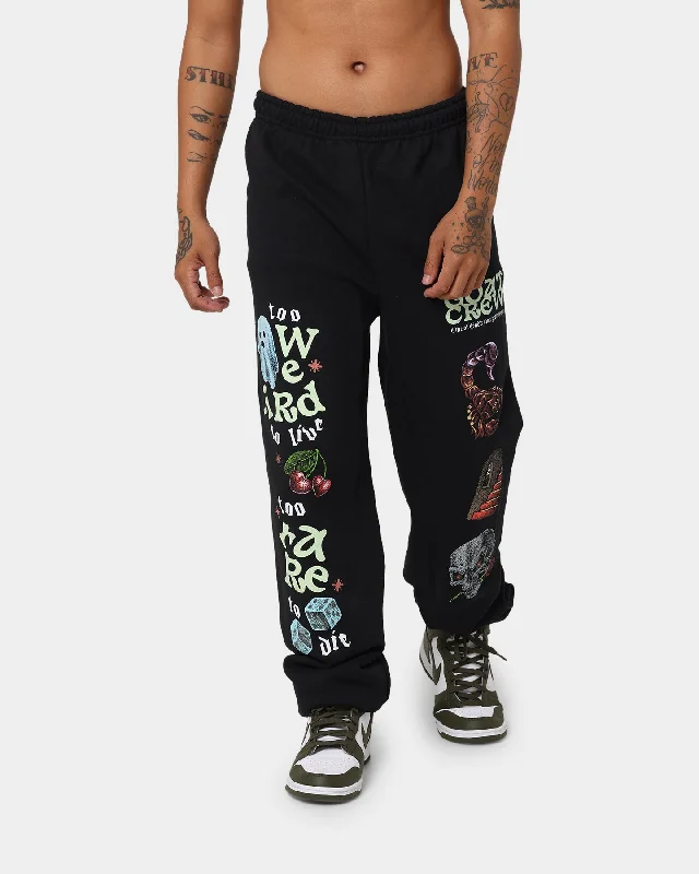 Goat Crew Too Weird To Live Tracksuit Pants Black Cozy Full-Length Pants