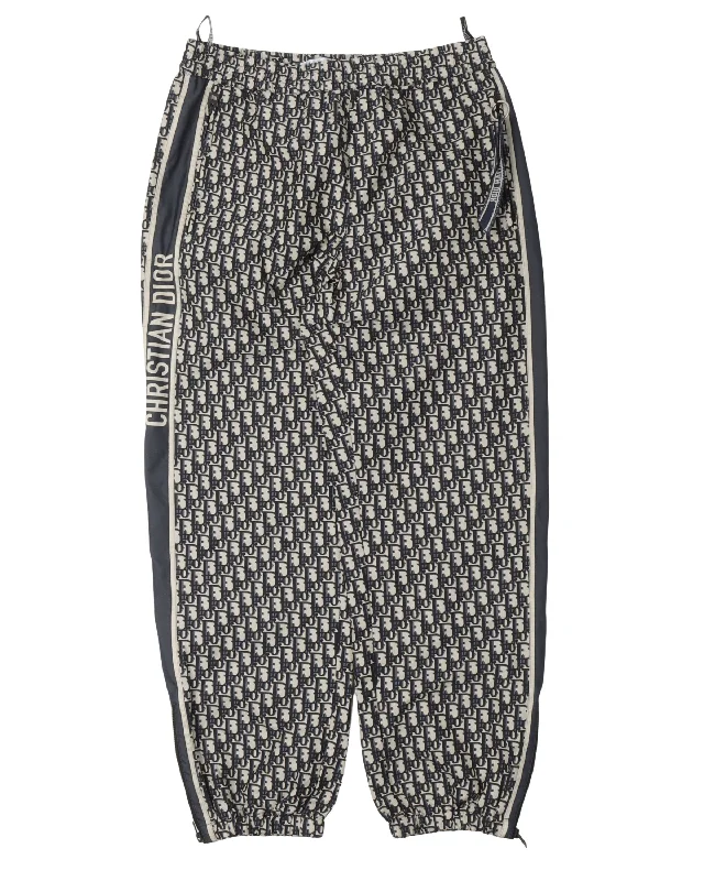 Oblique Monogram Side Stripe Jogger Pants Trendy Wide-Leg Pants