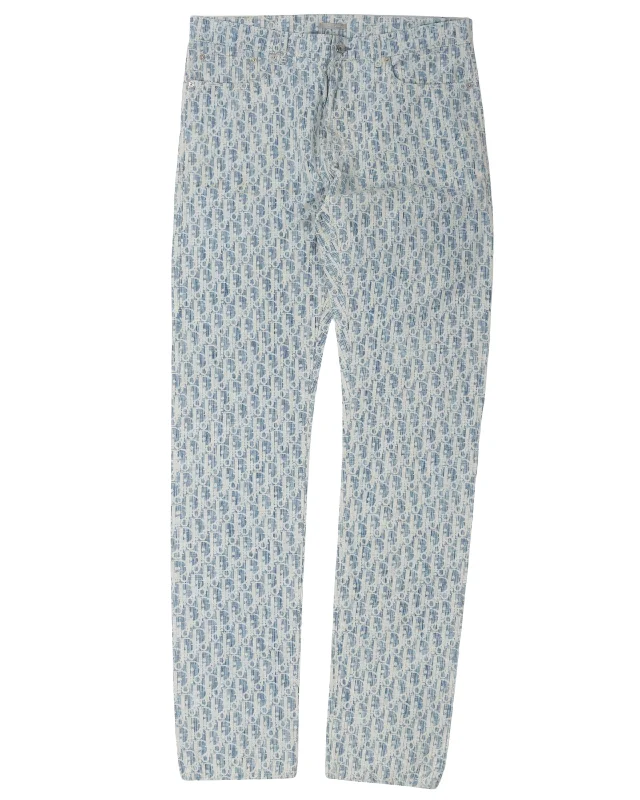 Oblique Monogram Pants Stylish Paperbag Waist Pants