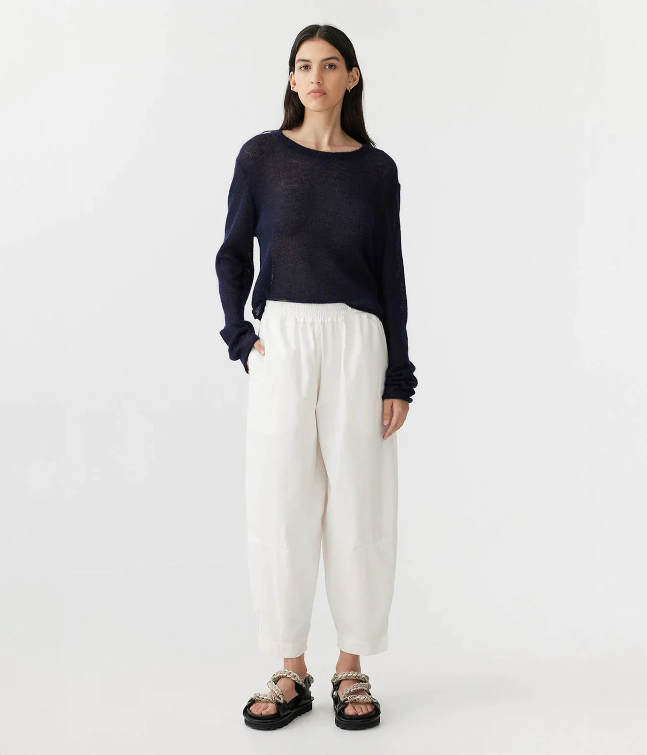 CANVAS PUFF PANT - WHITE Casual Yoga Pants