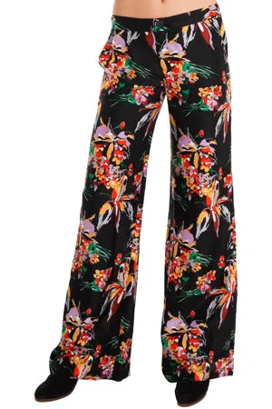 Derek Lam 10 Crosby  Floral Wide Leg Pant Trendy High-Waist Trousers