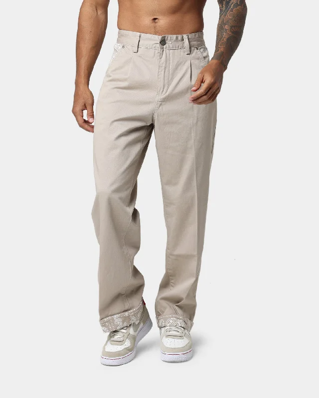 Carre Bandana Ultra Relaxed Chino Pants Stone Soft Wool Pants