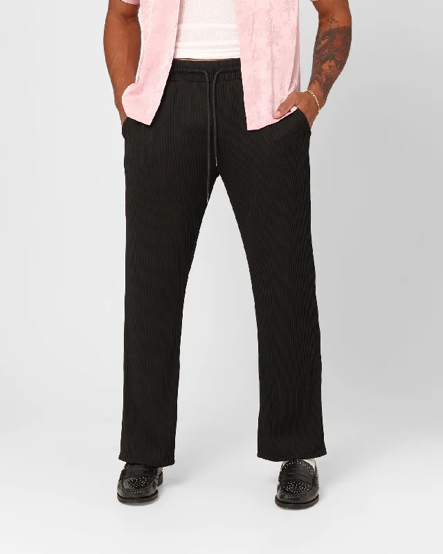 XXIII Leon Ribbed Pants Black Formal Stretch Pants