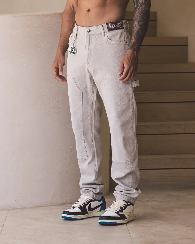 404 Heritage Carpenter Pants Stone Warm Wool Trousers