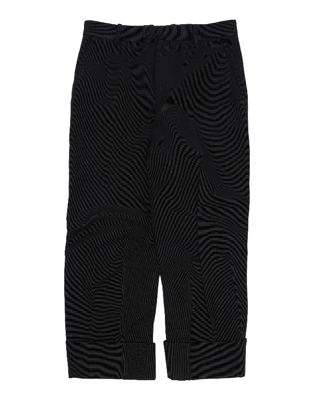 Cuffed Pants Stylish Elastic Waist Pants
