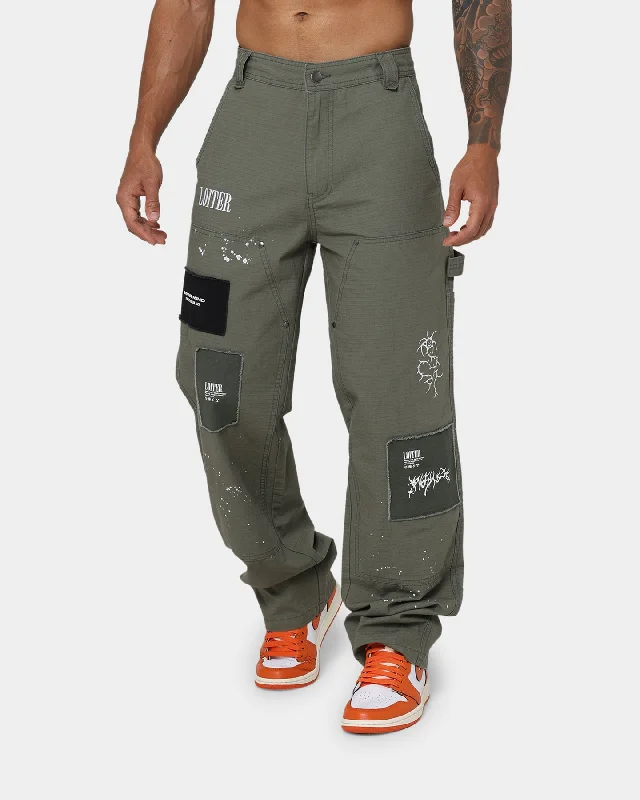 Loiter Hunter Carpenter Pants Khaki Comfortable Denim Leggings