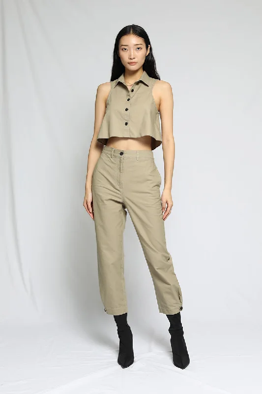 Arid Twill Ankle Tab Pants Moss Trendy Velvet Pants