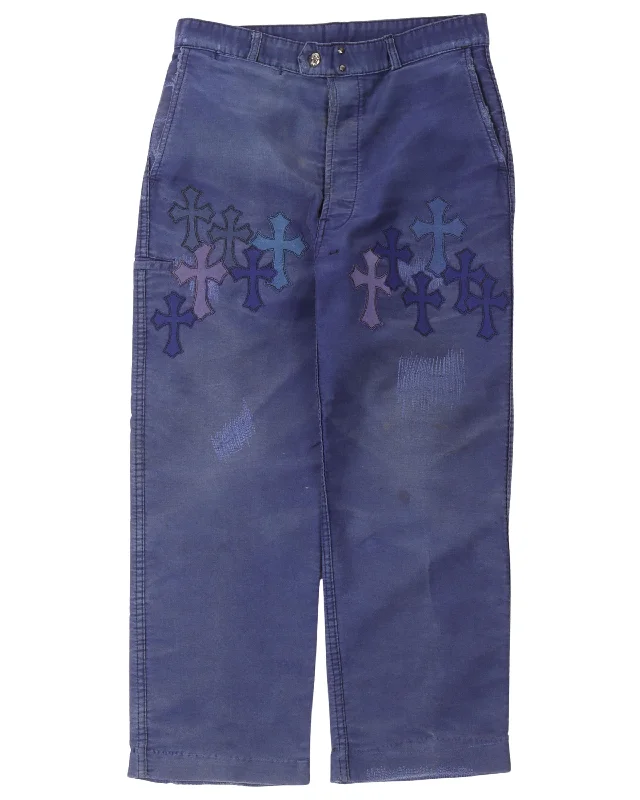 Cross Patch French Work Pants Trendy Tapered Pants