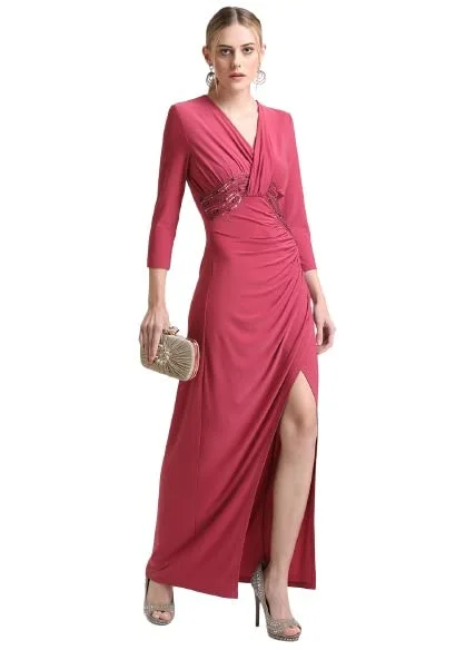 Kazo Women's Polyester Fit and Flare Maxi Dress (124157MLGAM_Purple Cozy Open-Back Maxi Dress Kazo Women's Polyester Fit and Flare Maxi Dress (124157MLGAM_Purple Cozy Open-Back Maxi Dress