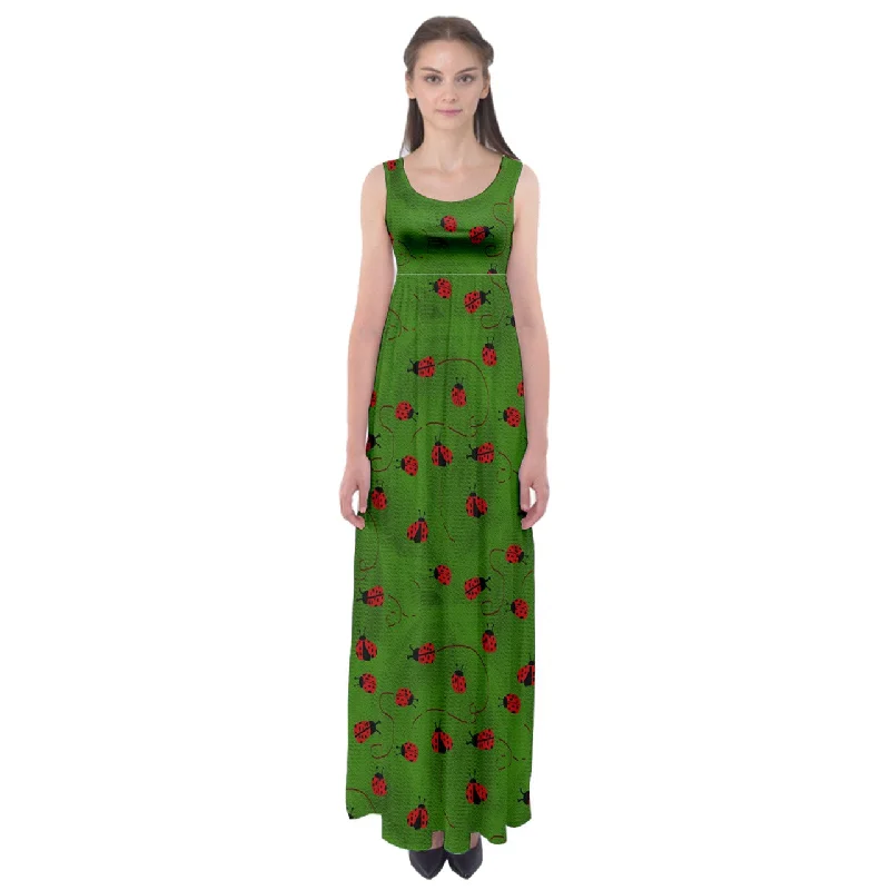 Ladybugs  Empire Waist Maxi Dress Comfortable Flowy Maxi Dress