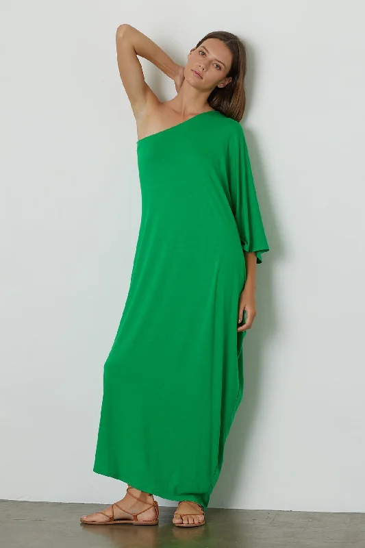 MONET ONE SHOULDER MAXI DRESS Cozy Wrap Maxi Dress
