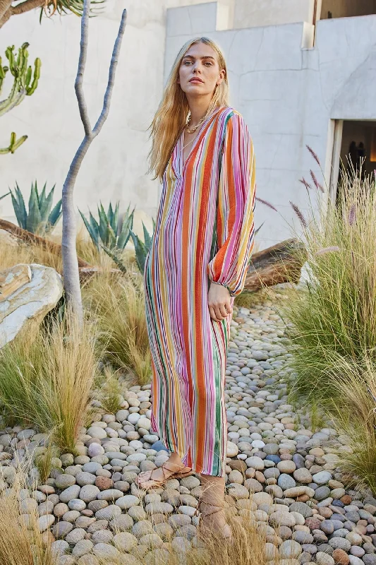 PIA PRINTED MAXI DRESS Cozy Maxi Dress with Slit