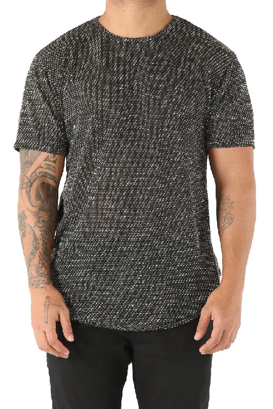 EPTM Summer Fatty Loop OG Long Tee Black Sequined Glittery Shiny
