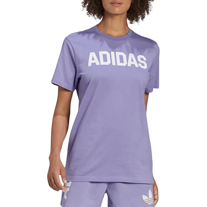 Adidas Womens Light Purple Streetball T-Shirt Anti-Shrink Durable Soft
