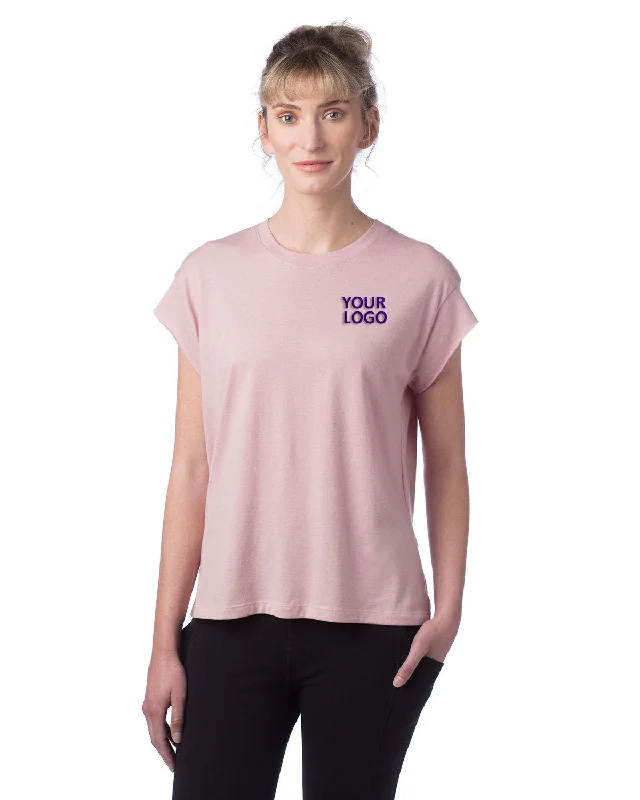 Alternative Ladies' Modal Tri-Blend Raw Edge Muscle T-Shirt, Rose Quartz Hooded Caped Shawl Collar Alternative Ladies' Modal Tri-Blend Raw Edge Muscle T-Shirt, Rose Quartz Hooded Caped Shawl Collar
