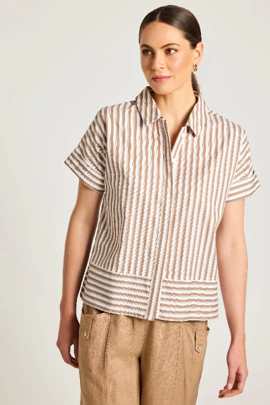 Ari Shirt V-Neck T-Shirt Long Sleeve Cotton