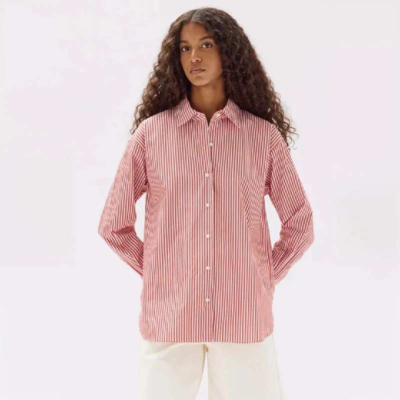 SIGNATURE POPLIN SHIRT | PAPAYA Houndstooth Herringbone Solid