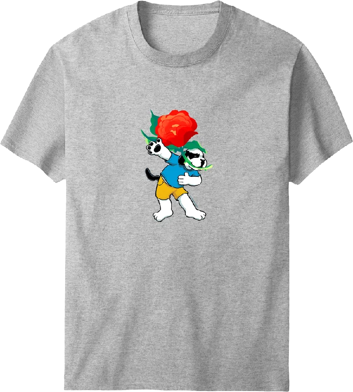Rose Dog T-shirt Ribbed Striped Patterned