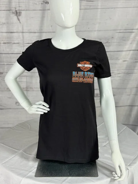 Blue Ridge Women's Black T-shirt Chenille Blend Fleece Blend Nylon Blend
