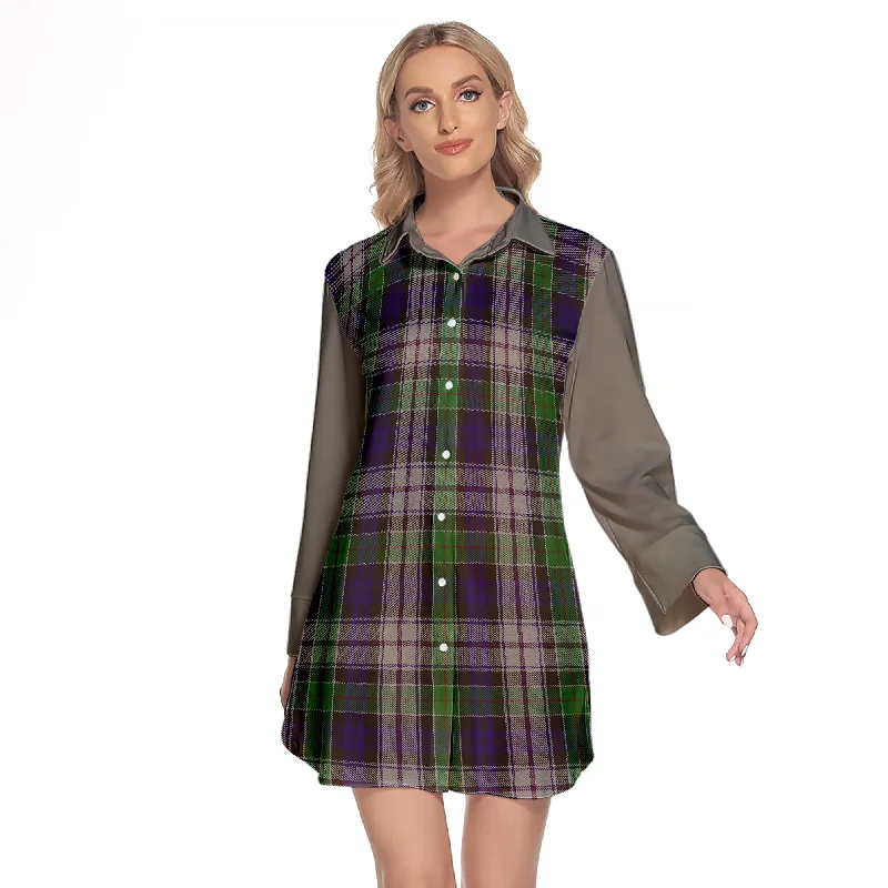 Colquhoun Dress Tartan Women's Lapel Shirt Dress With Long Sleeve Graphic T-Shirt Round Neck Polyester Colquhoun Dress Tartan Women's Lapel Shirt Dress With Long Sleeve Graphic T-Shirt Round Neck Polyester