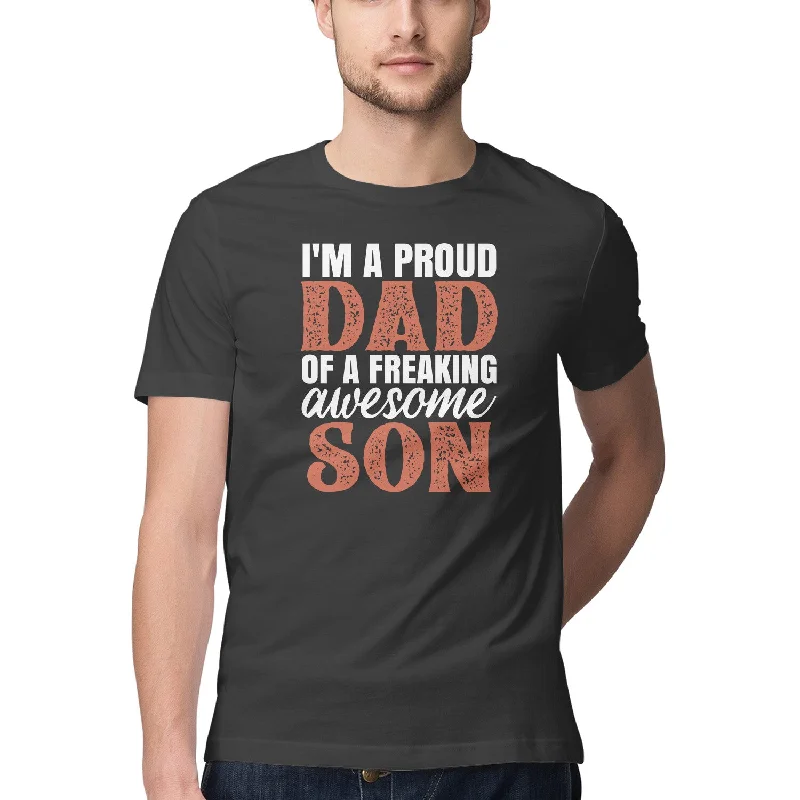 Dad - Son T-shirt Print Jacquard Patchwork