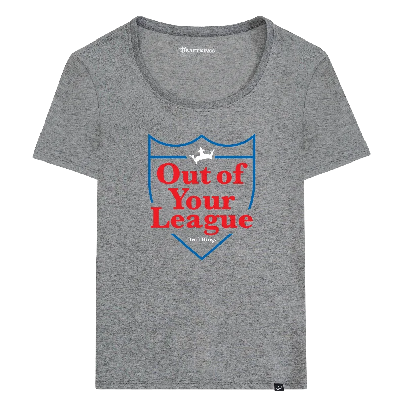 DraftKings Women's Out of Your League T-Shirt Ribbed Striped Patterned