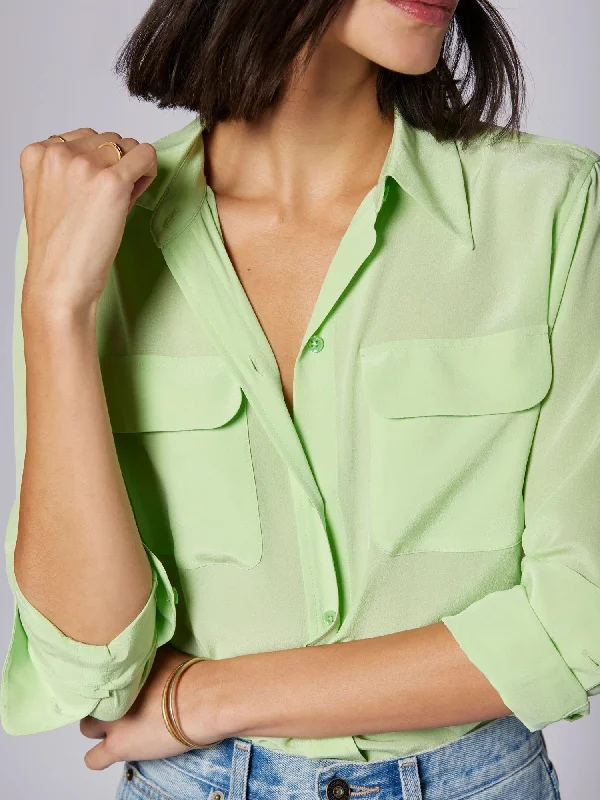 Equipment Slim Signature Silk Shirt Chenille Brocade Lace