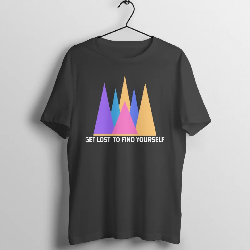 Find Yourself - Unisex T-shirt Notch Collar Peter Pan Collar Cowl Neck