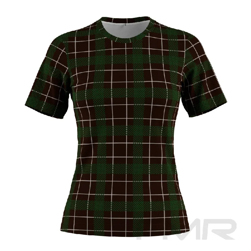 FMR Women's Green Check Performance Short Sleeve Shirt Solid Print Embellished