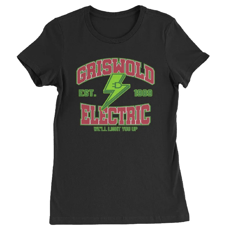 Griswold Electric We'll Light You Up  Womens T-shirt Real Fur Shearling Chenille