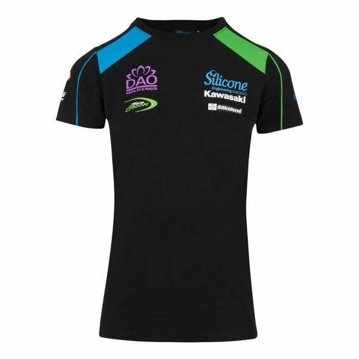 Official Silicone Racing Kawasaki Team Ladies T Shirt - 20Sk-Lt Print Jacquard Patchwork Official Silicone Racing Kawasaki Team Ladies T Shirt - 20Sk-Lt Print Jacquard Patchwork