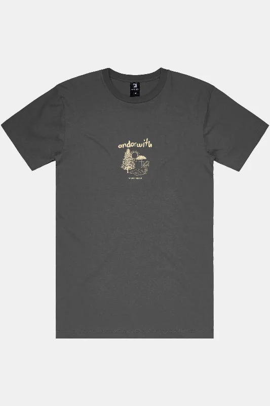 Partridge St Tee Faded Black Zippered Buttoned Snapped