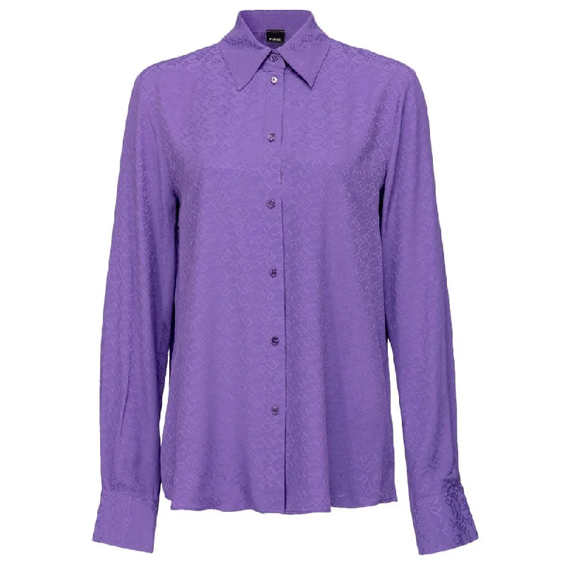 PINKO Purple Acetate Shirt Nylon Fabric Polyester Fabric Spandex Fabric