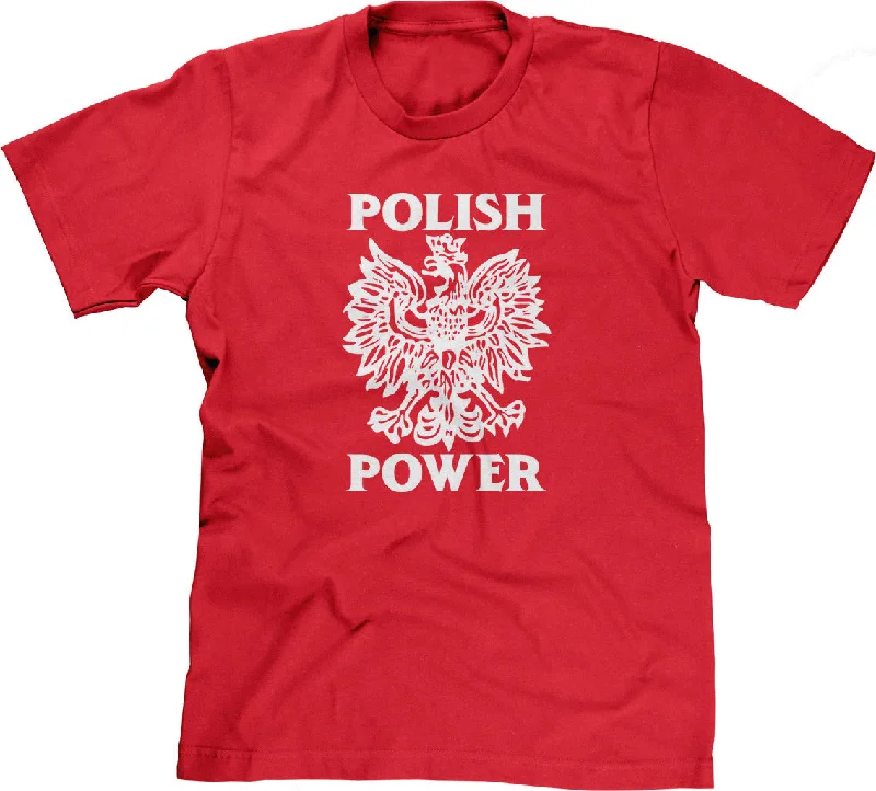 Polish Power T-Shirt Asymmetrical Pockets Print